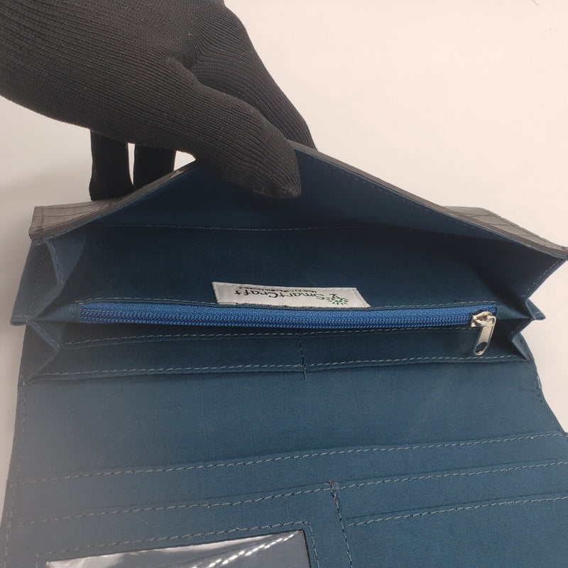 タイヤ素材長財布 渋青 (PT006)